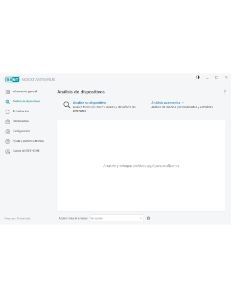 ESET NOD32 Antivirus: pantalla Análisis de dispositivos con análisis avanzados