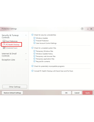 Trend Micro: ajustes de PC Health Checkup para vulnerabilidades y archivos innecesarios