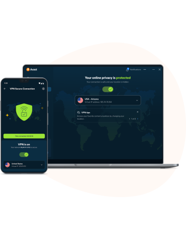 Avast Ultimate: VPN con la conexión activa en el PC y en el móvil
