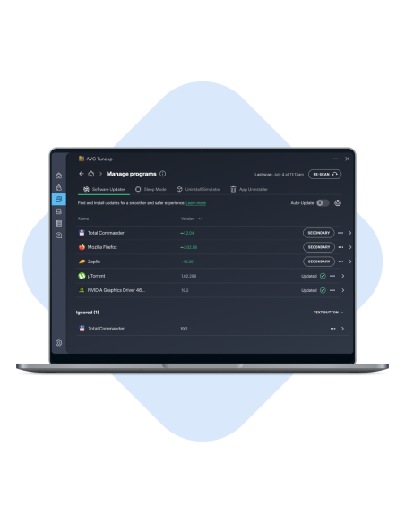 AVG TuneUp: Manage programs con el actualizador automático de software