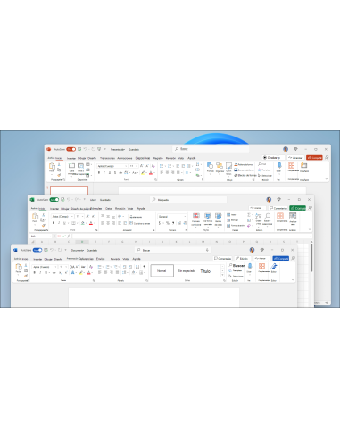 PowerPoint, Excel y Word de Office 2024 con el nuevo tema de Office de diseño limpio