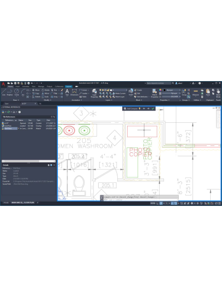 AutoCAD LT 2021: comparación de una referencia externa con la paleta Referencias externas
