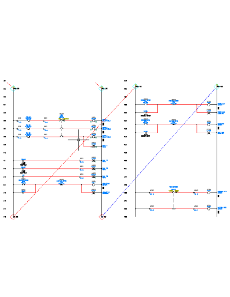 AutoCAD Electrical 2022: flechas de señal de origen y destino unidas entre hojas de un esquema eléctrico