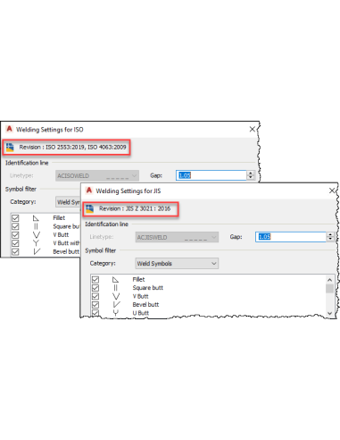 AutoCAD Mechanical 2022: ajustes de soldadura ISO (ISO 2553:2019) y JIS (JIS Z 3021:2016)