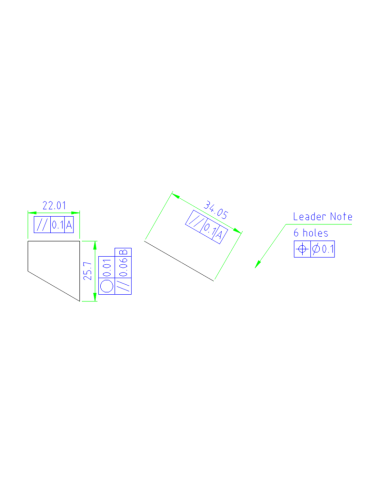 AutoCAD Mechanical 2023: marcos de control de forma asociados a cotas, notas de guía y directrices