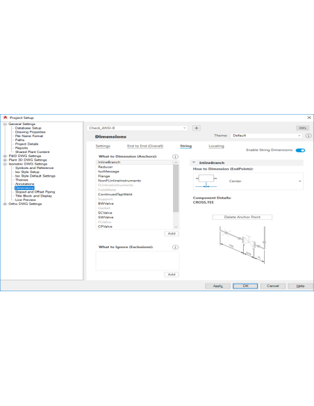 AutoCAD Plant 3D 2022: Configuración de proyecto con las cotas isométricas y los anclajes a acotar