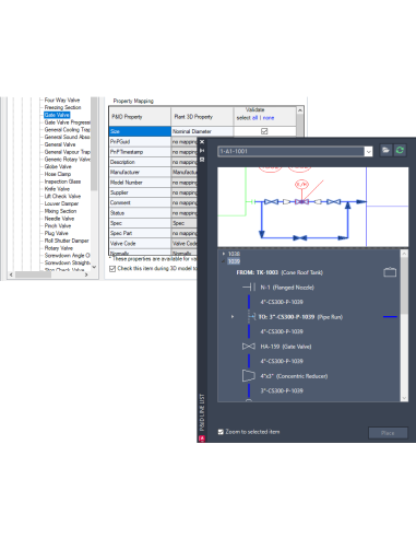 AutoCAD Plant 3D 2025: asignación de propiedades P&ID a 3D y paleta Lista de líneas P&ID