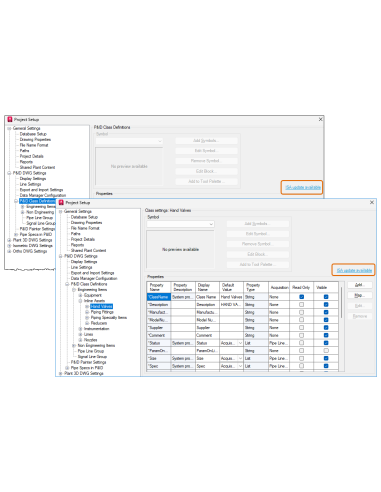 AutoCAD Plant 3D 2025: Configuración de proyecto con el aviso de actualización a la simbología ISA