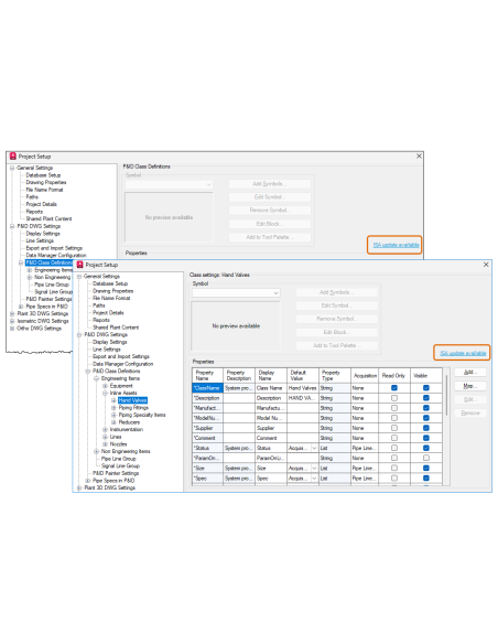 AutoCAD Plant 3D 2025: Configuración de proyecto con el aviso de actualización a la simbología ISA