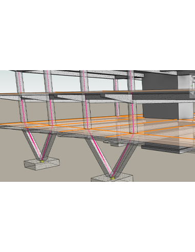 Robot Structural Analysis Professional 2024: Estructura en Revit con modelo analítico contextual sobre pilares, vigas y losas