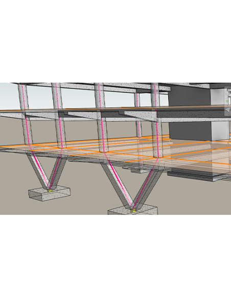Robot Structural Analysis Professional 2024: Estructura en Revit con modelo analítico contextual sobre pilares, vigas y losas
